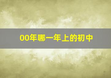 00年哪一年上的初中