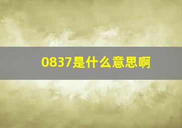 0837是什么意思啊