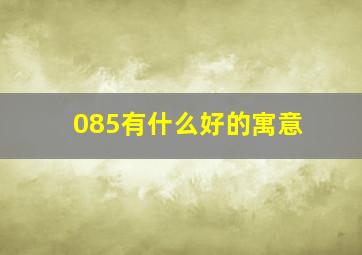 085有什么好的寓意