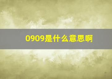 0909是什么意思啊