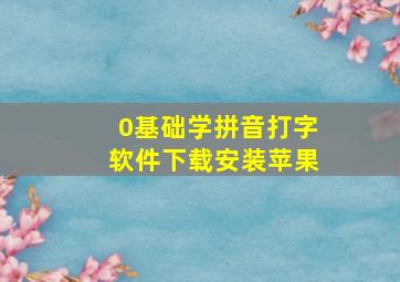 0基础学拼音打字软件下载安装苹果