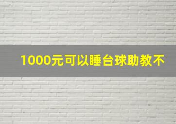 1000元可以睡台球助教不