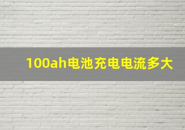 100ah电池充电电流多大