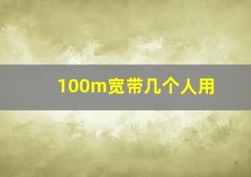 100m宽带几个人用