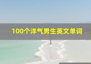 100个洋气男生英文单词