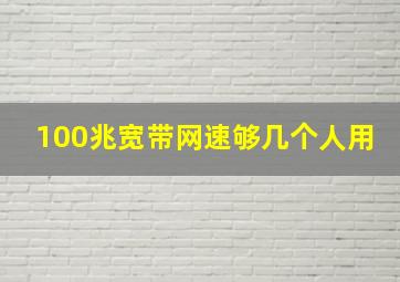 100兆宽带网速够几个人用