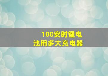 100安时锂电池用多大充电器