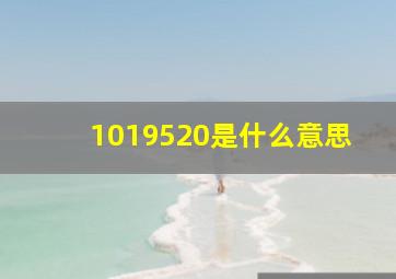 1019520是什么意思