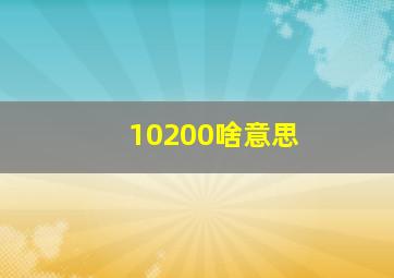 10200啥意思