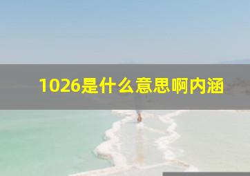 1026是什么意思啊内涵