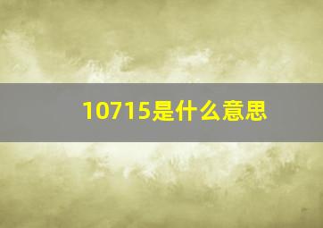 10715是什么意思