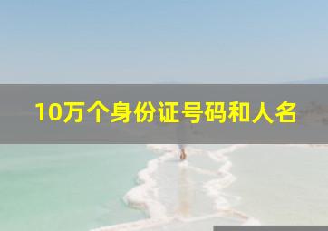 10万个身份证号码和人名