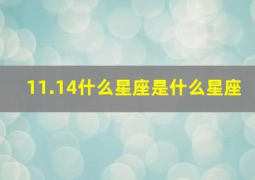 11.14什么星座是什么星座