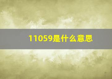 11059是什么意思