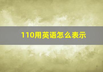 110用英语怎么表示