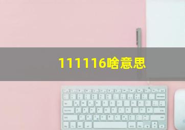 111116啥意思