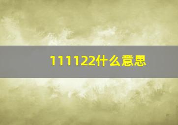 111122什么意思