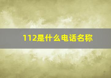 112是什么电话名称