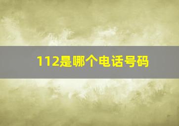 112是哪个电话号码