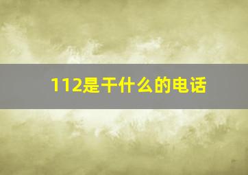 112是干什么的电话