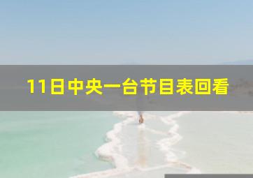 11日中央一台节目表回看