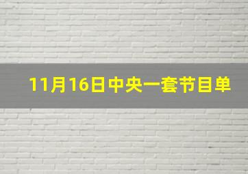 11月16日中央一套节目单