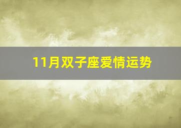 11月双子座爱情运势