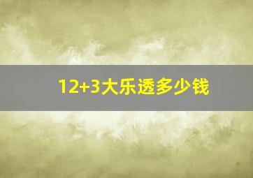 12+3大乐透多少钱