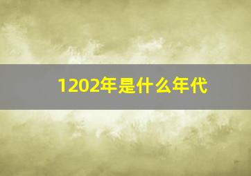 1202年是什么年代