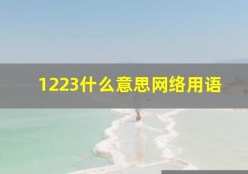 1223什么意思网络用语