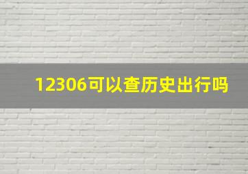 12306可以查历史出行吗