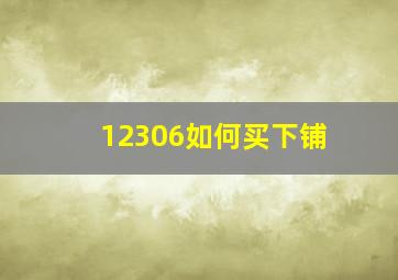 12306如何买下铺