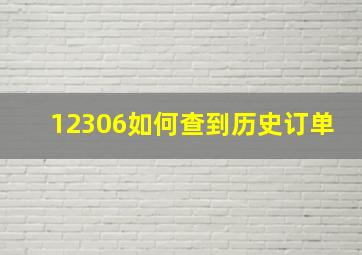 12306如何查到历史订单