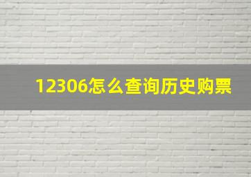 12306怎么查询历史购票