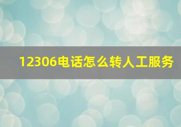 12306电话怎么转人工服务