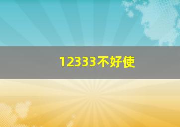 12333不好使