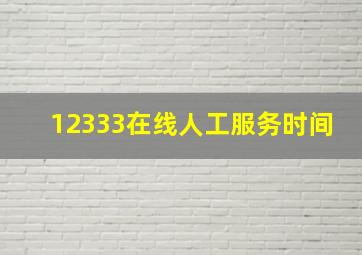 12333在线人工服务时间