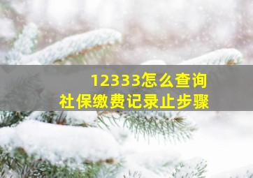 12333怎么查询社保缴费记录止步骤