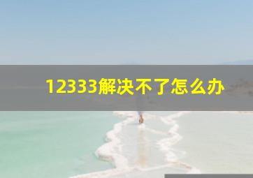 12333解决不了怎么办