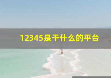 12345是干什么的平台