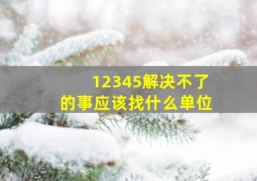 12345解决不了的事应该找什么单位