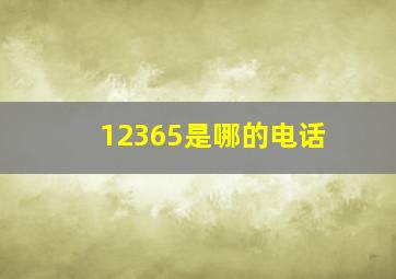 12365是哪的电话