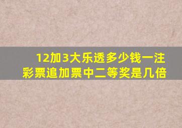 12加3大乐透多少钱一注彩票追加票中二等奖是几倍