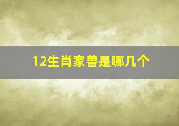 12生肖家兽是哪几个