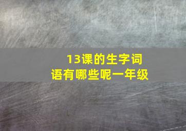 13课的生字词语有哪些呢一年级