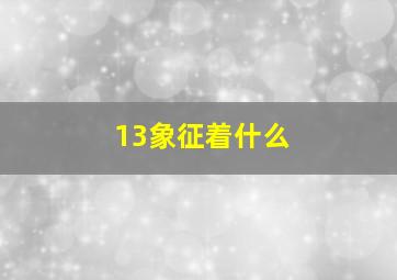 13象征着什么