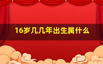 16岁几几年出生属什么