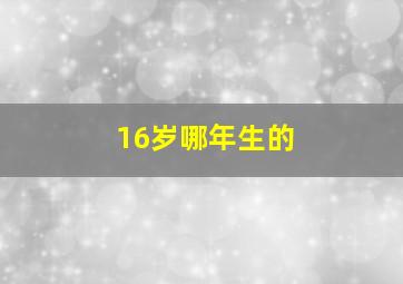 16岁哪年生的