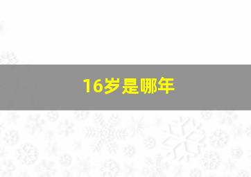 16岁是哪年