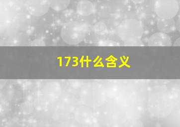 173什么含义